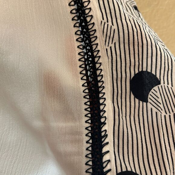 John Mark Embroidered Top Women Large Multicolor Geometric Snake Skin Print Art - Picture 5 of 7